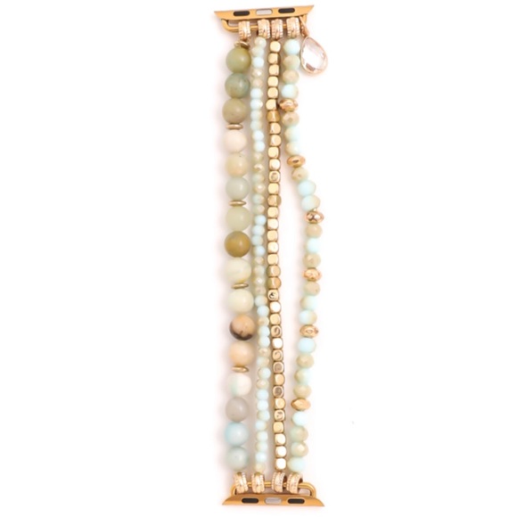 Amazonite Apple Watch Beaded Stretch Bracelet - Picture 5 of 8